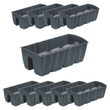 Balcony flower pot for balustrade DCRO600 - Anthracite, capacity 18L, 10 pieces