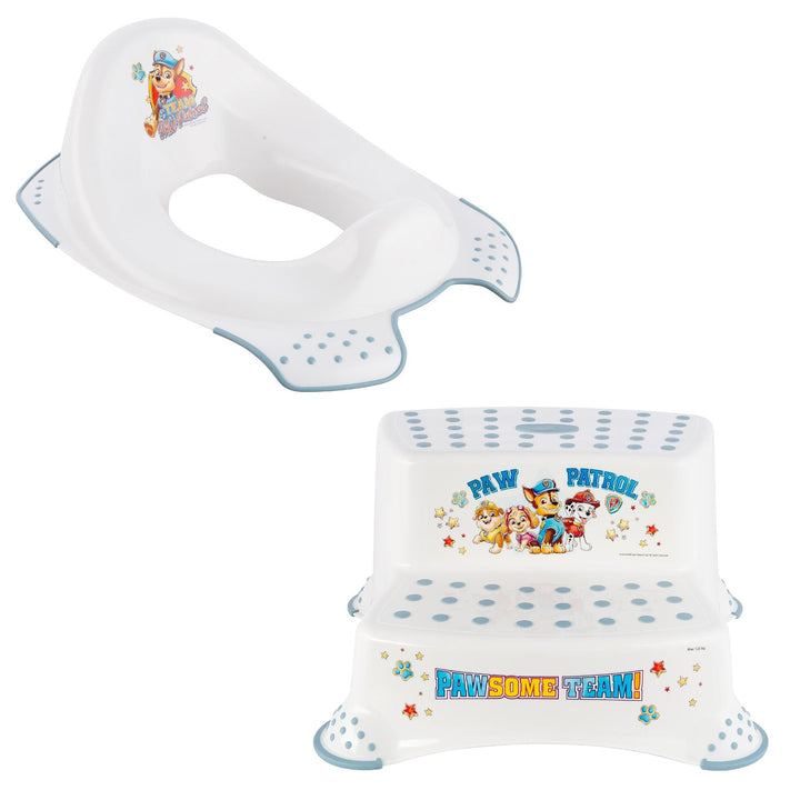 Ceap suíochán leithris neamhshleamhain Psi Patrol - Paw Patrol+ ardán neamhshleamhain Psi Patrol, Bán, Uasmhéid 120kg