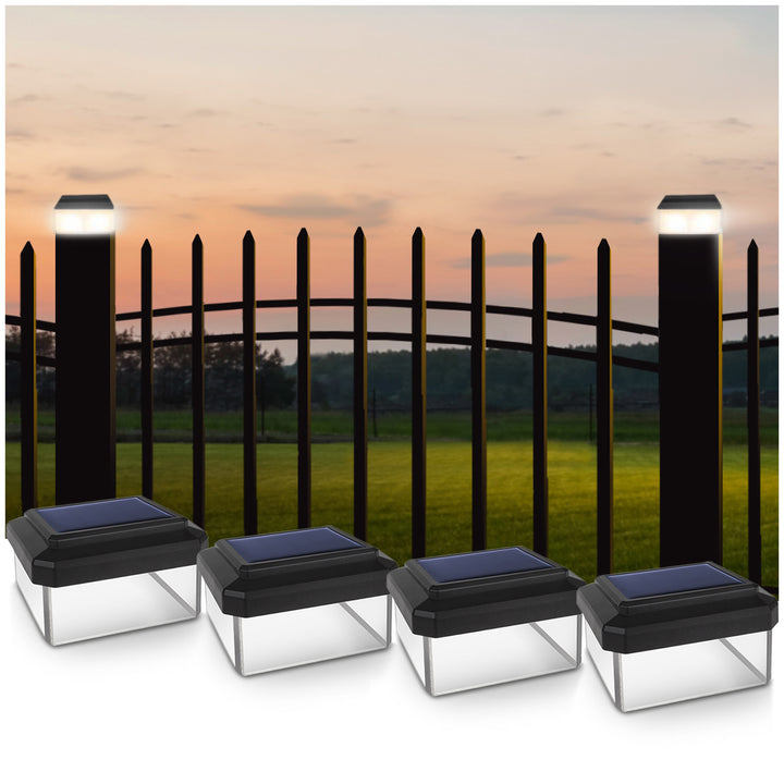 GreenBlue solar LED pole light, 80x80mm, envelope canopy, GB127, 4 pieces