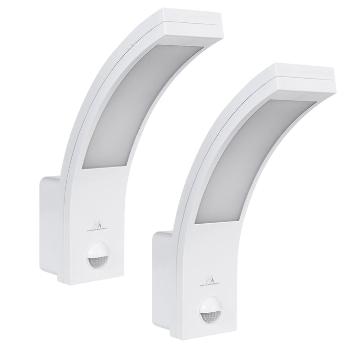 Lampa LED braiteoir gluaisne Maclean, braiteoir gluaisne PIR, bán, 10W, IP54, 750lm, bán neodrach (4000K) MCE244 W. 2 phíosa