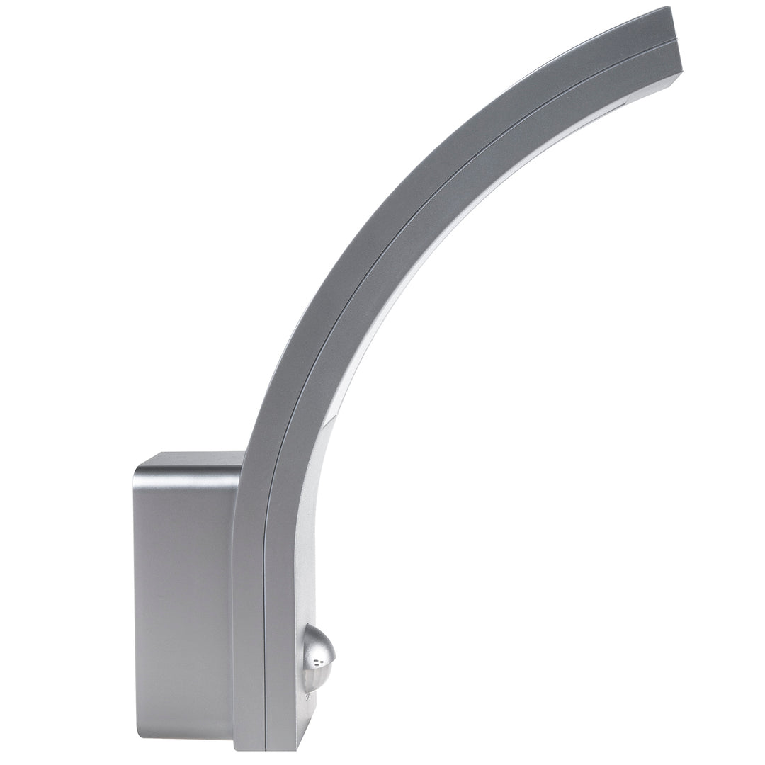 Lampa LED braiteoir gluaisne Maclean, braiteoir gluaisne PIR, airgead, 10W, IP54, 750lm, bán neodrach (4000K) MCE244 S, 2 phíosa