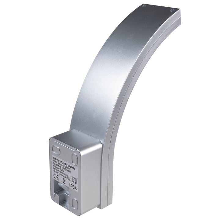 Lampa LED braiteoir gluaisne Maclean, braiteoir gluaisne PIR, airgead, 10W, IP54, 750lm, bán neodrach (4000K) MCE244 S, 2 phíosa