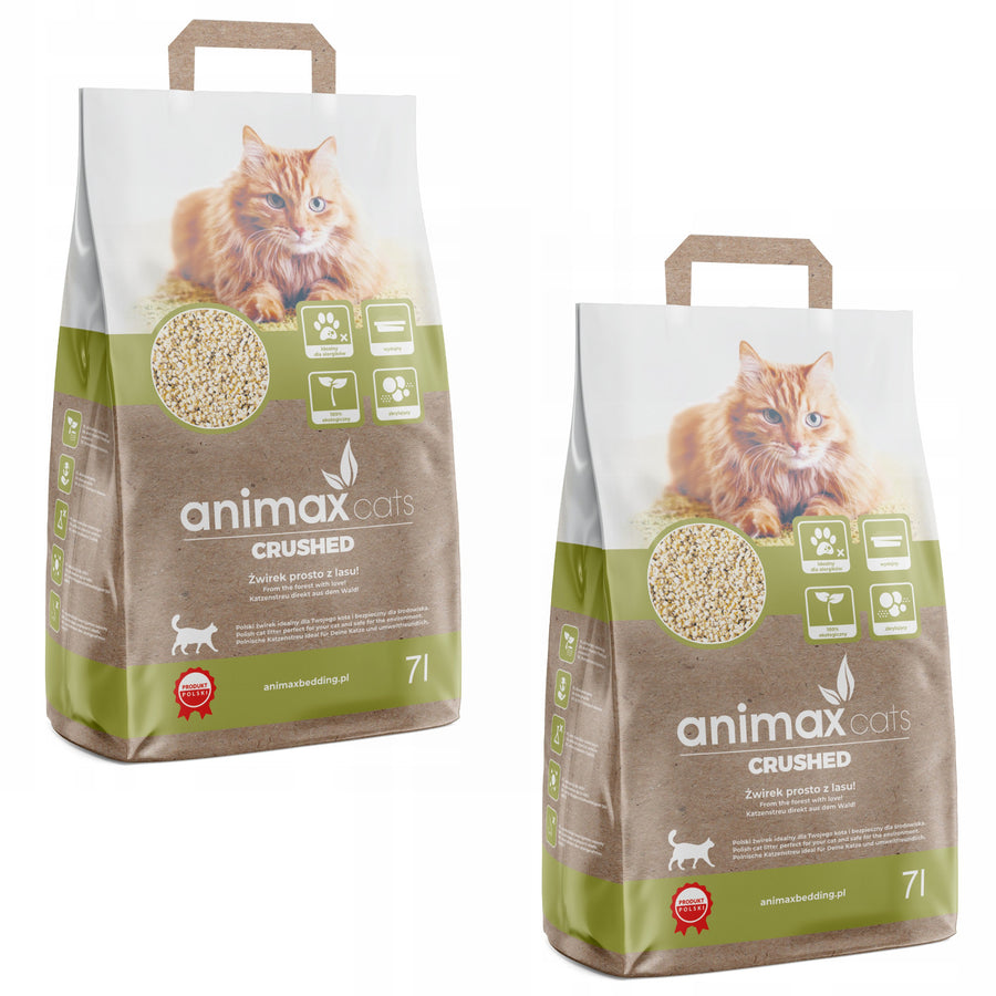 Clumping litter, classic, crushed, 2x 7 liters, Animax