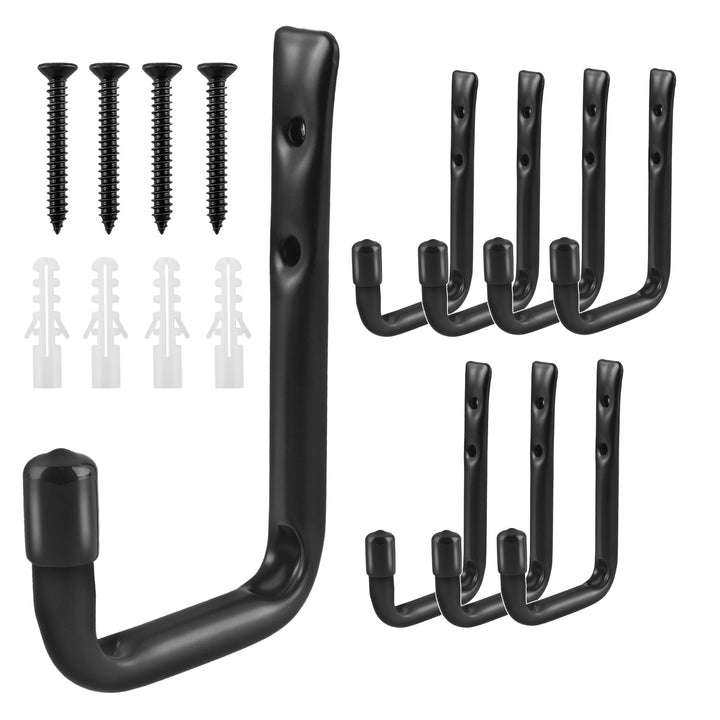 Set of 8 Maclean wall mounts, for tires, wheels, ladder, bicycle, steel, max. load 22kg/handle, MC-489