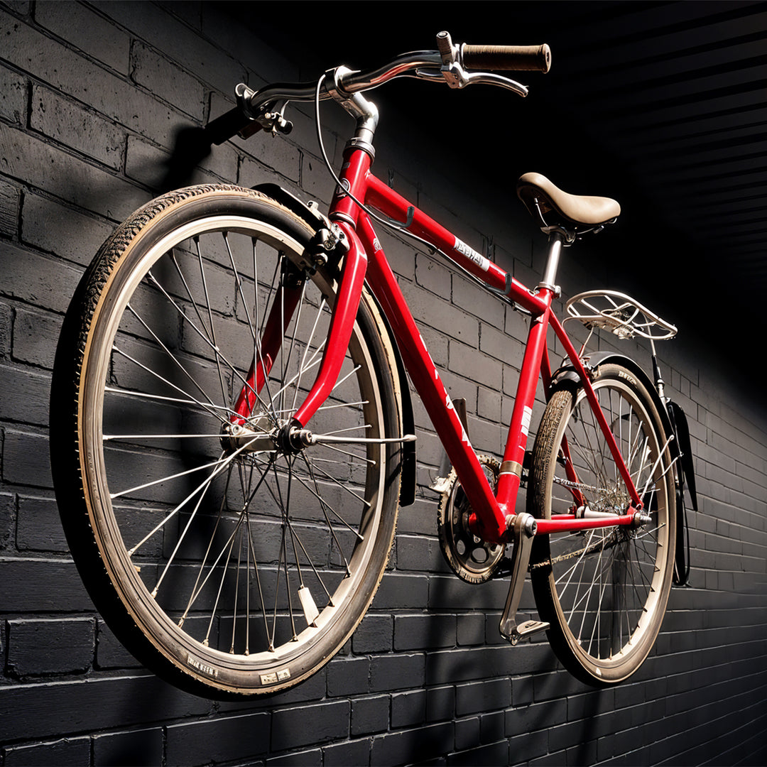 Set of 10 Maclean wall mounts, for tires, wheels, ladder, bicycle, steel, max. load 22kg/handle, MC-489