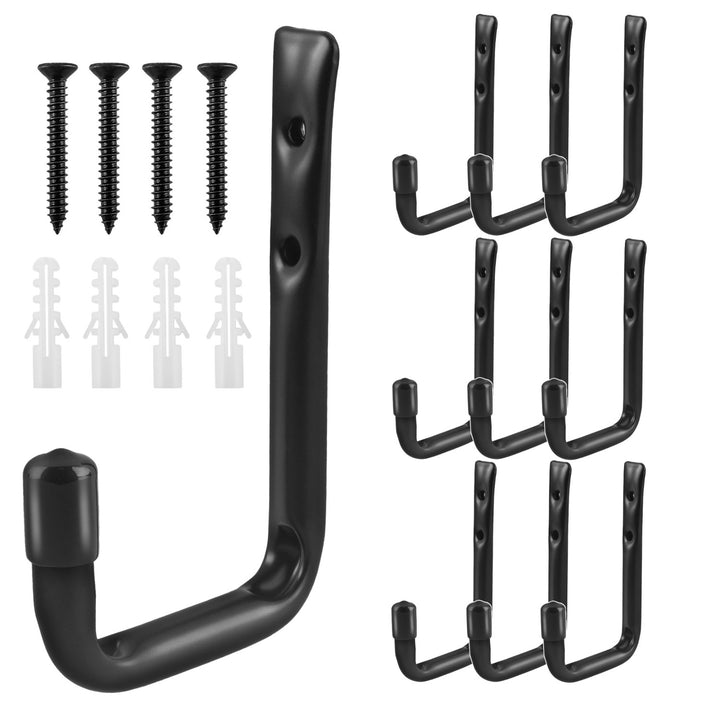 Set of 10 Maclean wall mounts, for tires, wheels, ladder, bicycle, steel, max. load 22kg/handle, MC-489