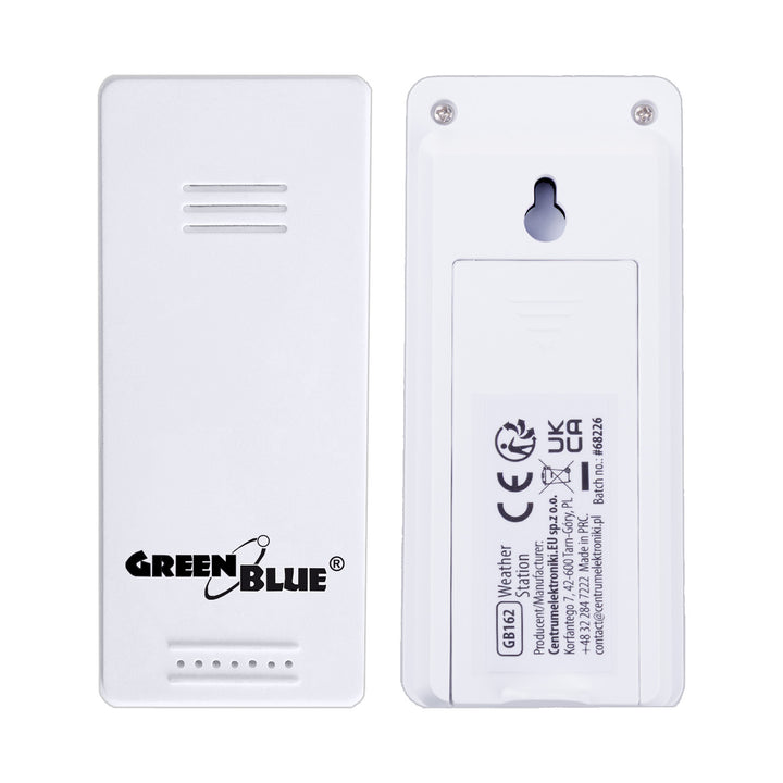 GreenBlue wireless weather station, IN/OUT temperature, clock, °C/°F selectable, range up to 60 m, GB162