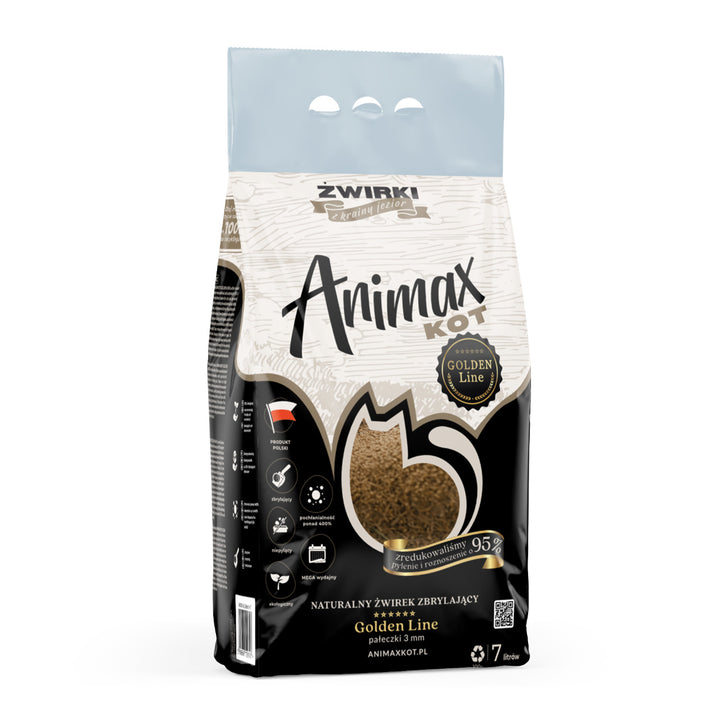 Clumping litter, Animax Golden line 3mm, tiny rollers, 7L bag