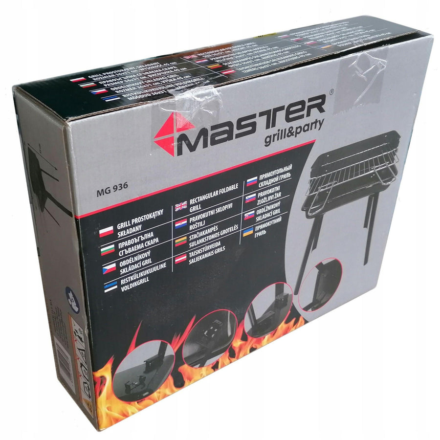 Master Grill & Party charcoal grill, rectangular, folding, portable, MG936
