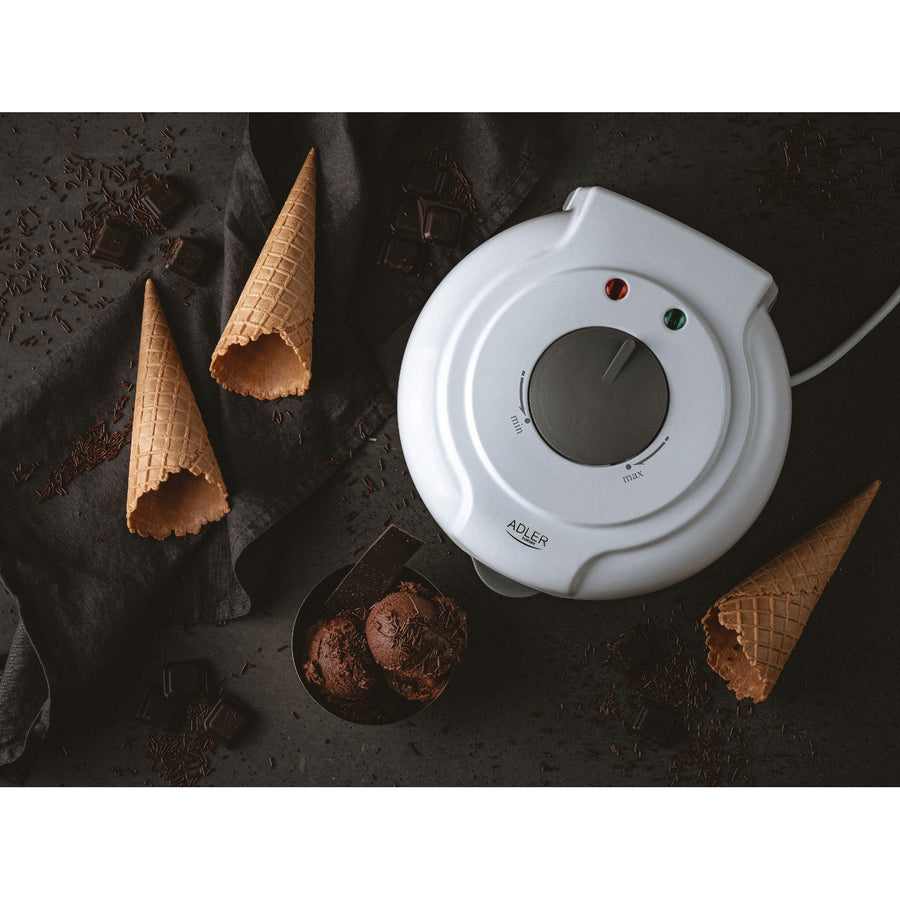 Adler waffle maker, infinitely adjustable temperature, 1500W, white, AD 3038