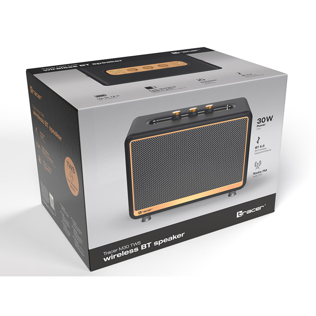 Tracer portable speaker, Bluetooth, FM radio, 30W, black, M30