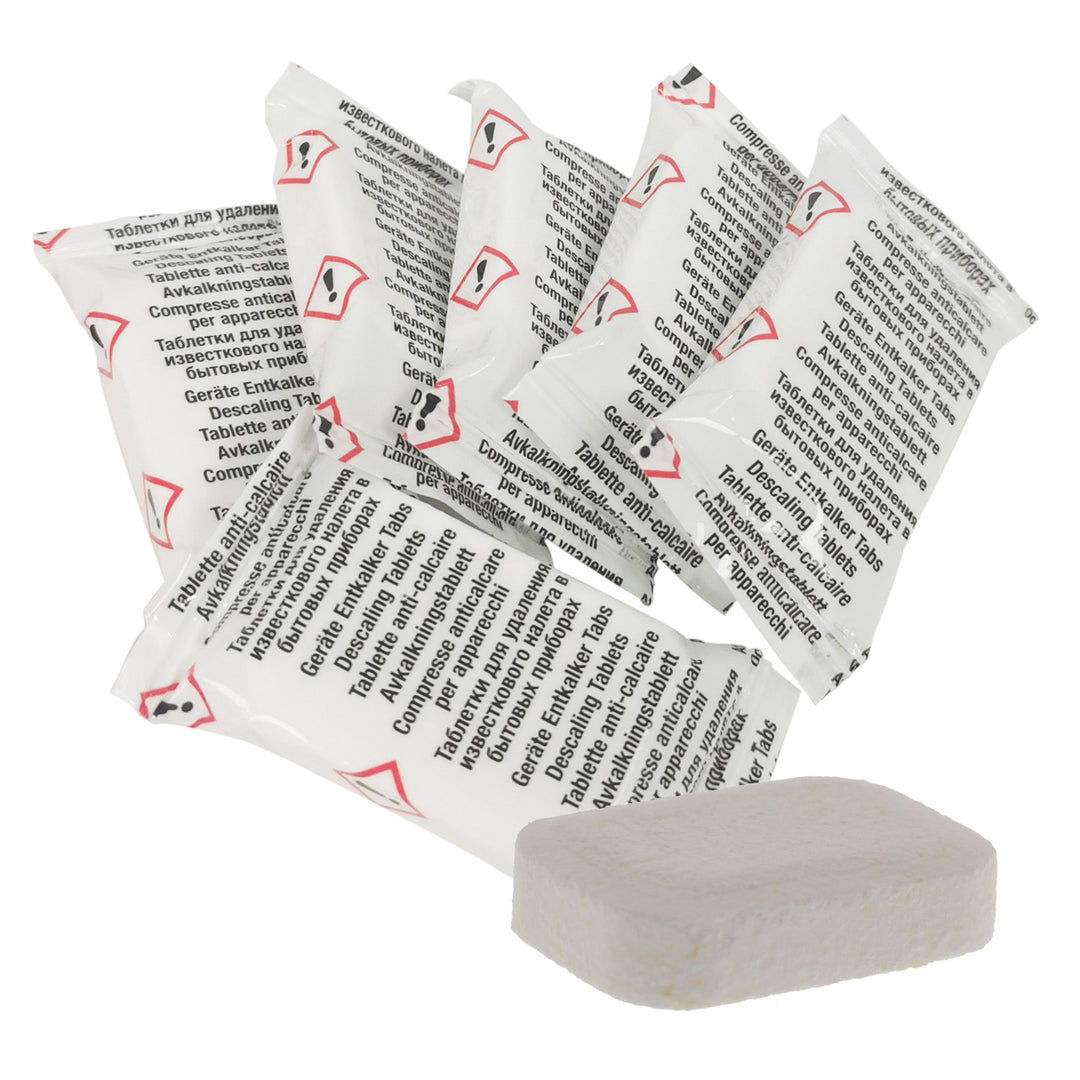 6 tablets for descaling coffee machines etc + 10 tablets for cleaning coffee machines