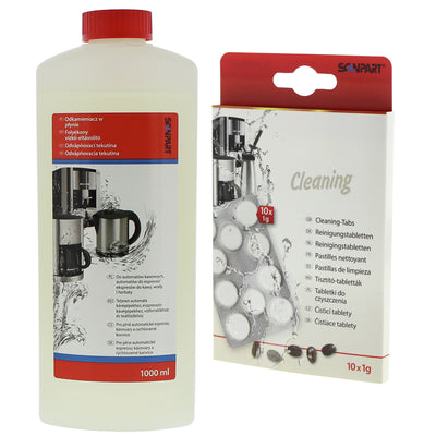 Descaler 1 liter for espresso machines + 10 tablets for cleaning espresso machines