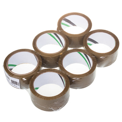 Self-adhesive brown solvent packaging tape 54m 48mm - 6 pieces