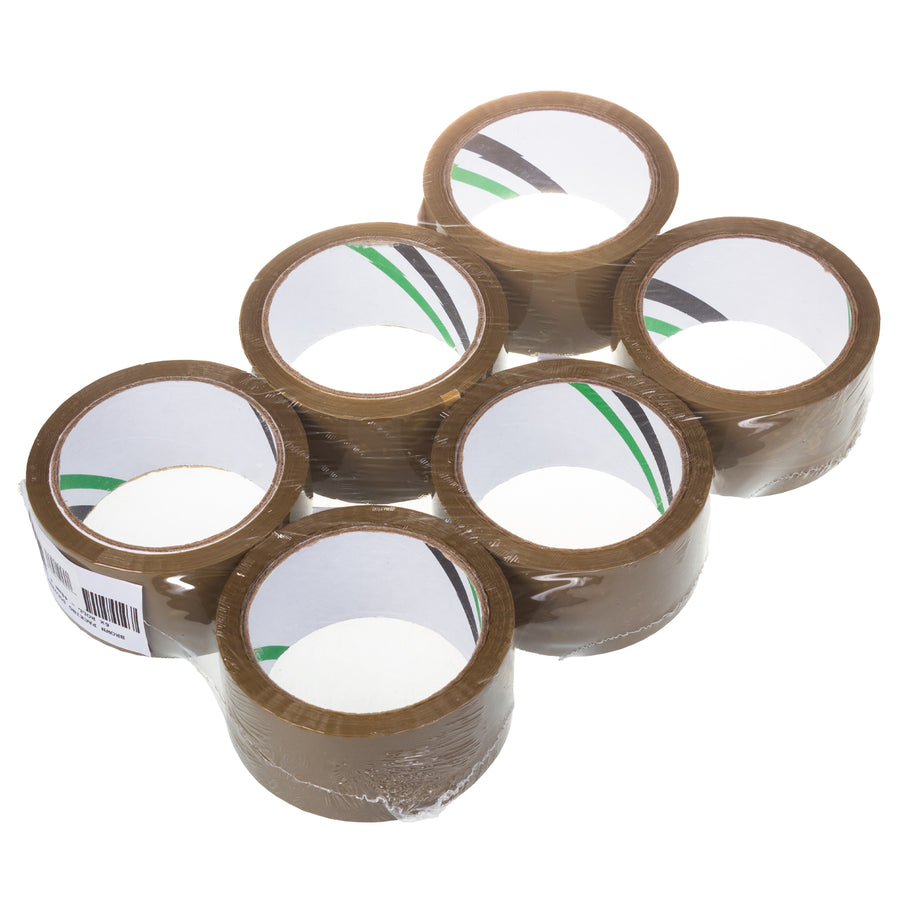 Self-adhesive brown solvent packaging tape 54m 48mm - 6 pieces