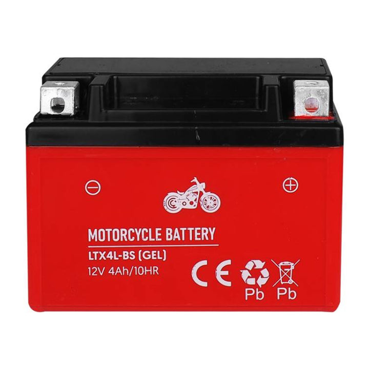 Lamex  LTX4L-BS Gel battery 12 V 4 Ah for motorbikes, scooters and quads compact maintenance-free shockproof quick-charging lightweight ready for installation durable energy source