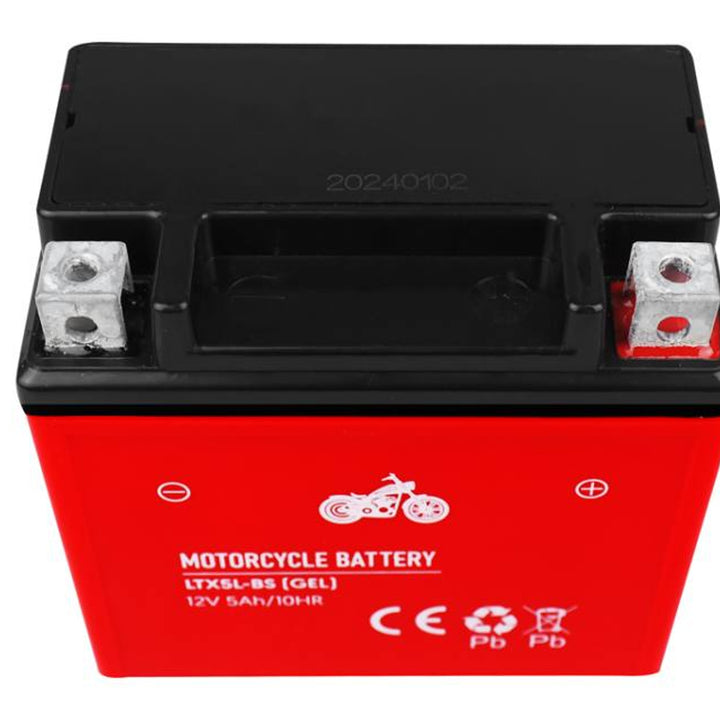 Ceallraí glóthach Lamex, gluaisrothar, 12V, 5Ah, LTX5L-BS