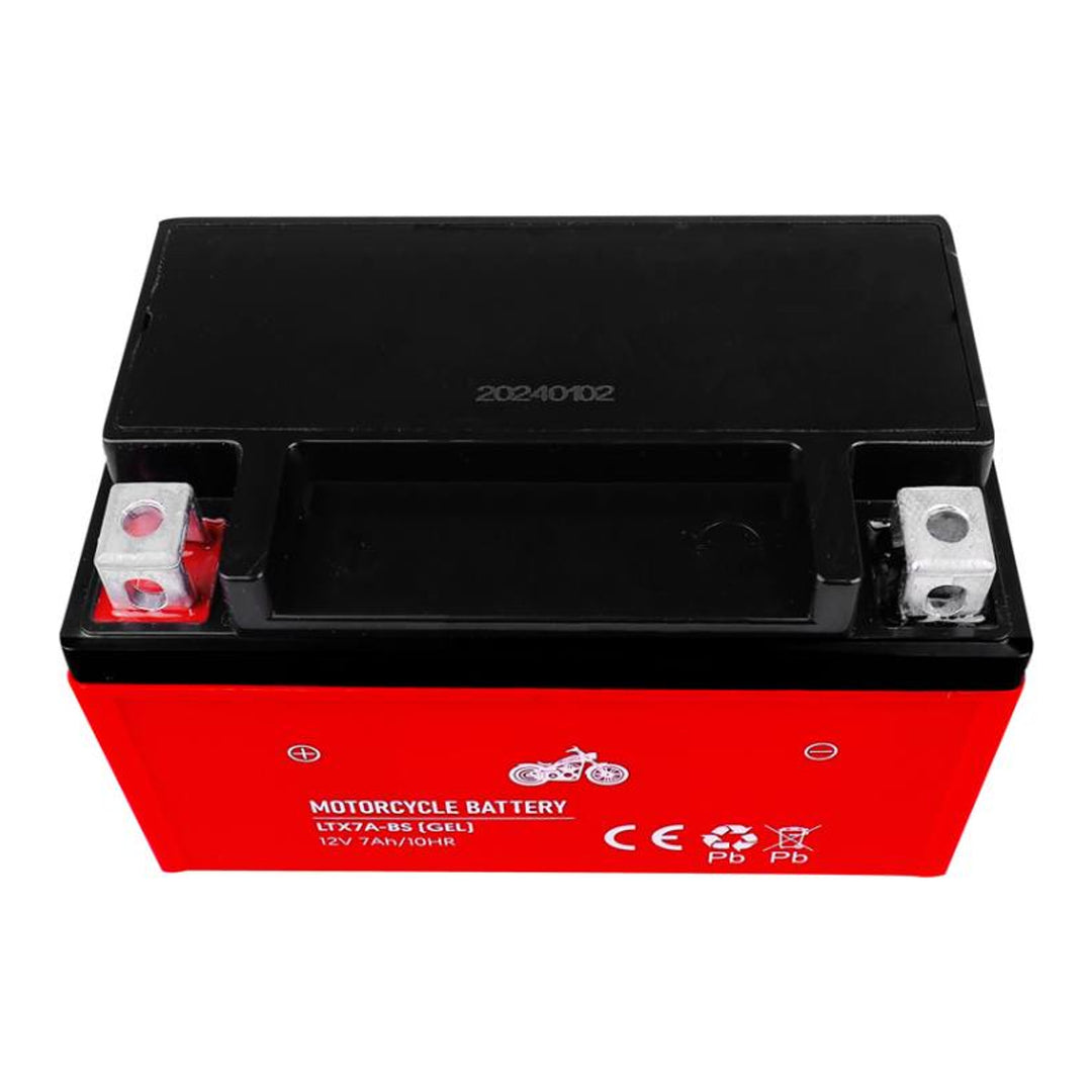 Lamex The LTX7A-BS 12 V 7 Ah gel battery for motorbikes, scooters and quads is maintenance-free, long-lasting, shock-resistant, compact and quick-charging, ready to fit