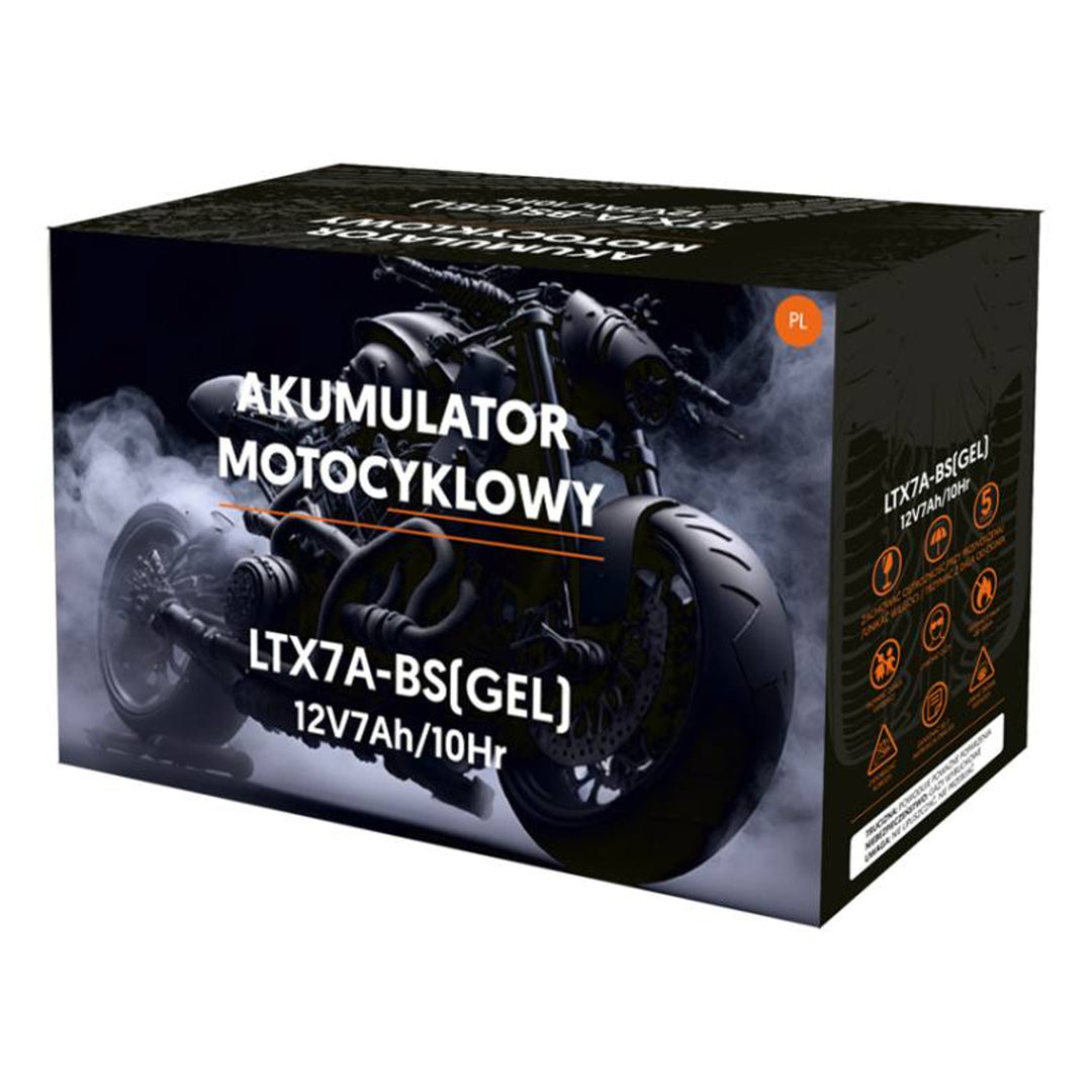 Lamex The LTX7A-BS 12 V 7 Ah gel battery for motorbikes, scooters and quads is maintenance-free, long-lasting, shock-resistant, compact and quick-charging, ready to fit