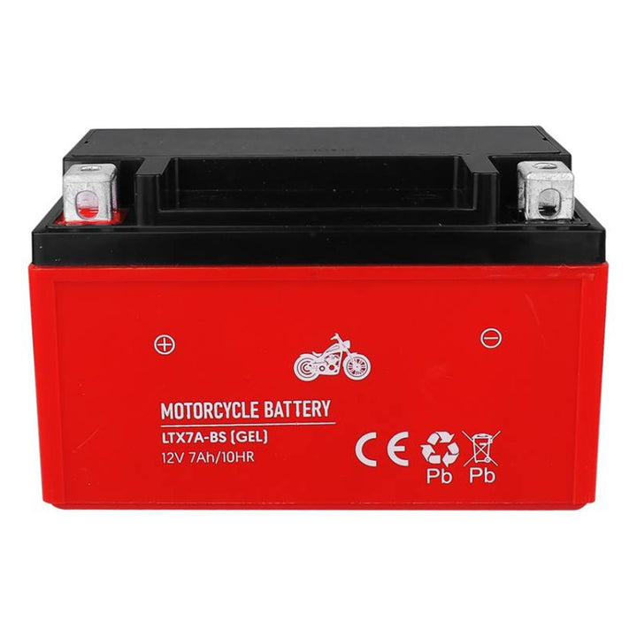 Lamex The LTX7A-BS 12 V 7 Ah gel battery for motorbikes, scooters and quads is maintenance-free, long-lasting, shock-resistant, compact and quick-charging, ready to fit