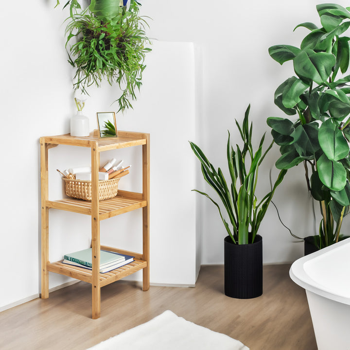 Comh-aireachta seomra folctha bambú GreenBlue, 370x330x780mm, 3 sheilfeanna, GB321, 2 phíosa