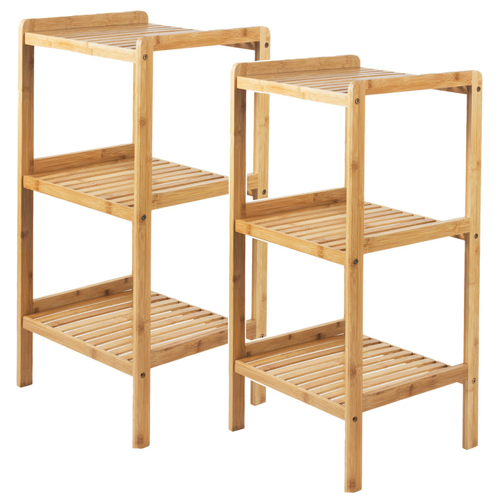 Comh-aireachta seomra folctha bambú GreenBlue, 370x330x780mm, 3 sheilfeanna, GB321, 2 phíosa