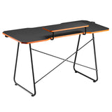 NanoRS gaming desk with monitor shelf, 50kg max, height 850mm, black, RS170+Cable organizer / desk grille Nano RS, 1345mm, black and red, RS125