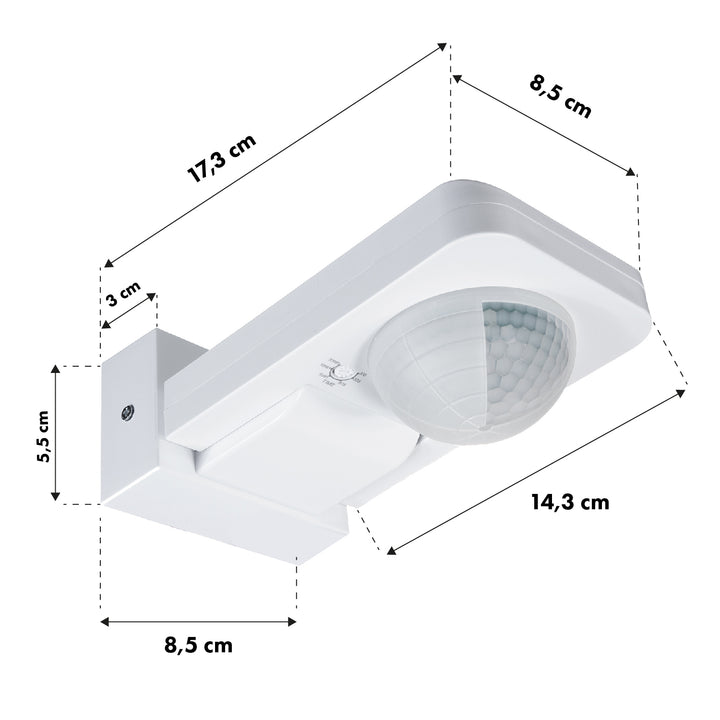 Braiteoir gluaisne PIR Maclean, infridhearg, IP65, uasmhéid 2000W, MCE243, 2 phíosa