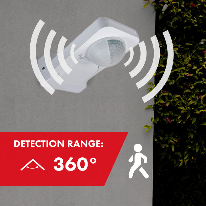 Braiteoir gluaisne PIR Maclean, infridhearg, IP65, uasmhéid 2000W, MCE243, 2 phíosa