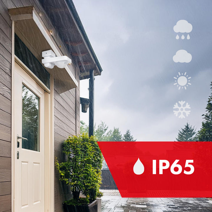 Braiteoir gluaisne PIR Maclean, infridhearg, IP65, uasmhéid 2000W, MCE243, 2 phíosa