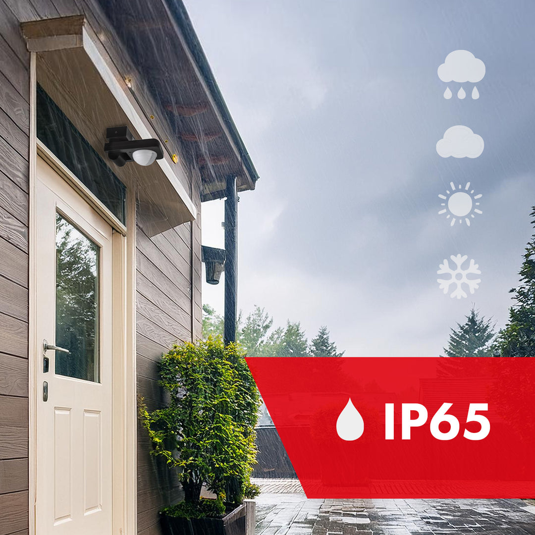 Maclean PIR motion sensor, infrared, IP65, max 2000W, black, MCE243 B, 2 pieces