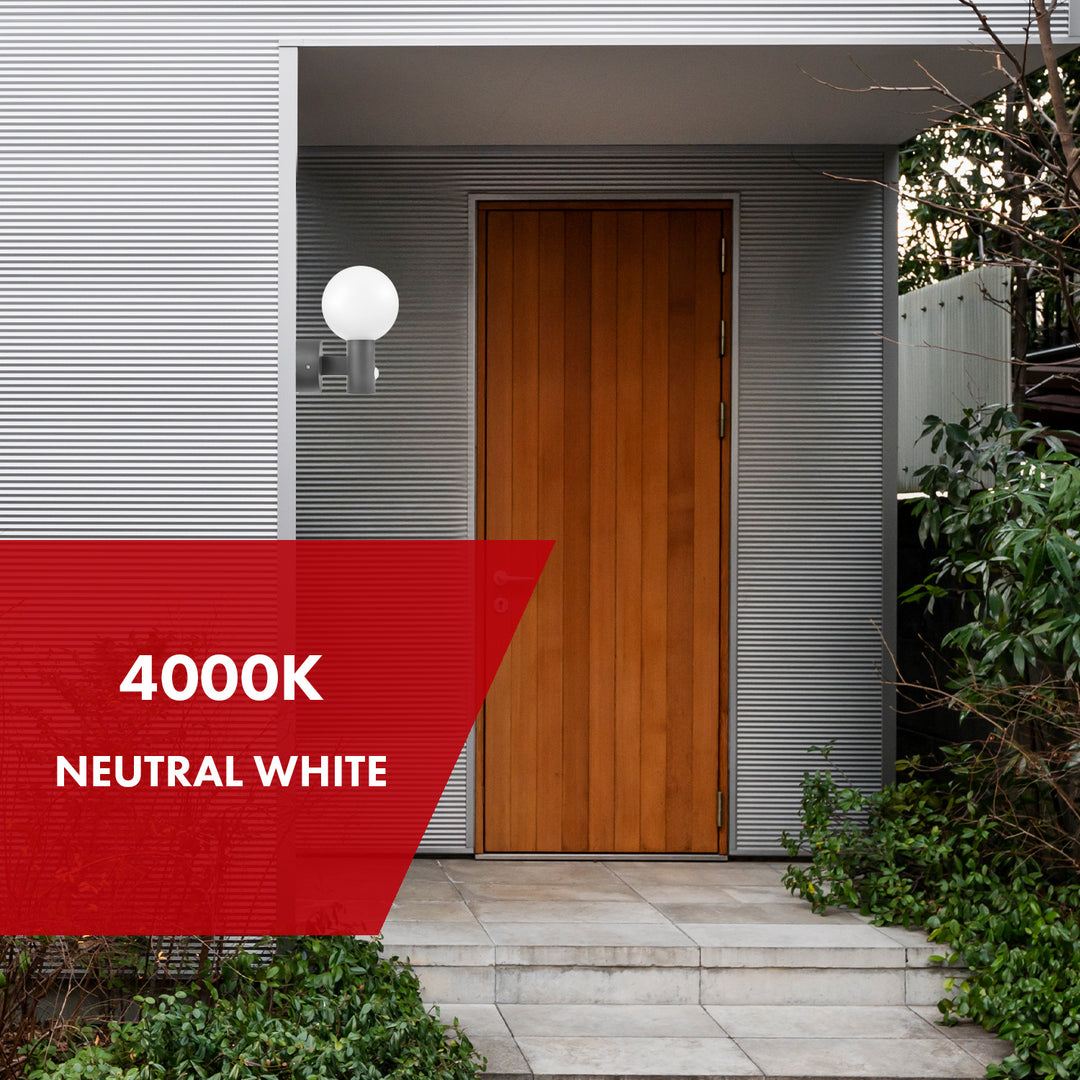 Maclean motion sensor LED lamp, PIR motion sensor, grey, 15W, IP65, 1600lm, neutral white (4000K) MCE515 GR, 2 pieces