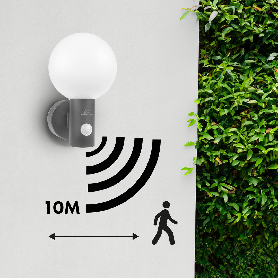 Maclean motion sensor LED lamp, PIR motion sensor, grey, 15W, IP65, 1600lm, neutral white (4000K) MCE515 GR, 2 pieces