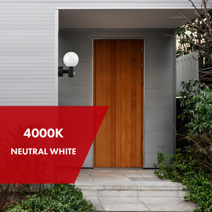 Lampa LED braiteoir gluaisne Maclean, braiteoir gluaisne PIR, dubh, 15W, IP65, 1600lm, bán neodrach (4000K) MCE515 B, 2 phíosa