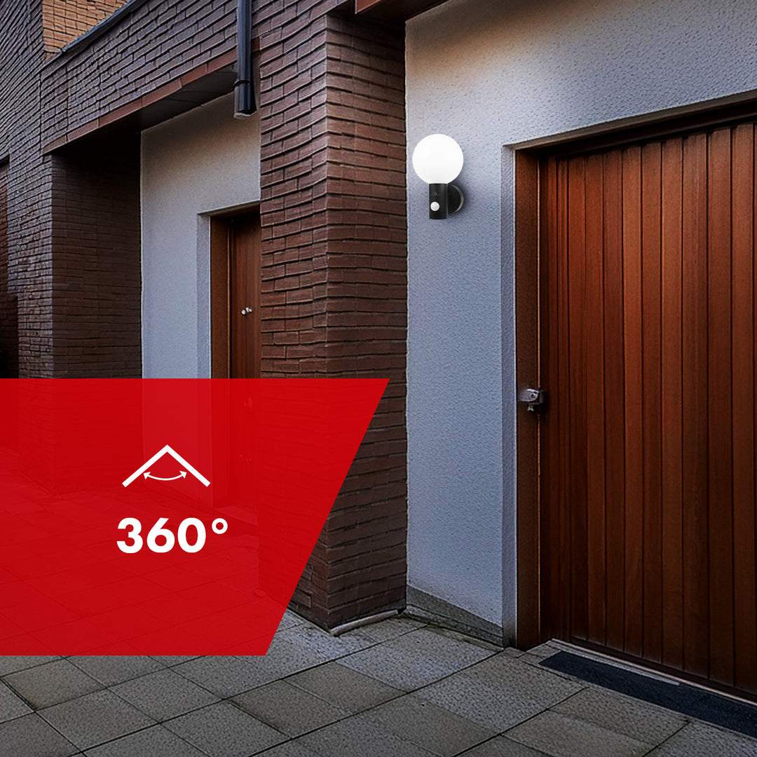 Lampa LED braiteoir gluaisne Maclean, braiteoir gluaisne PIR, dubh, 15W, IP65, 1600lm, bán neodrach (4000K) MCE515 B, 2 phíosa