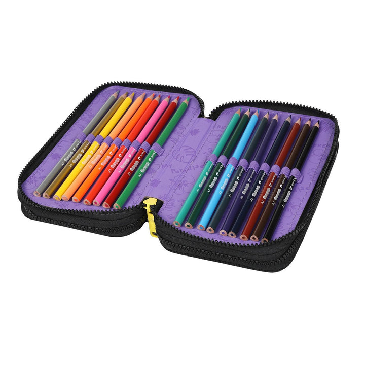 Coolpack Jerry DISNEY STITCH 19 L school backpack black + CoolPack three-compartment pencil case with accessories JUMPER 3 STITCH