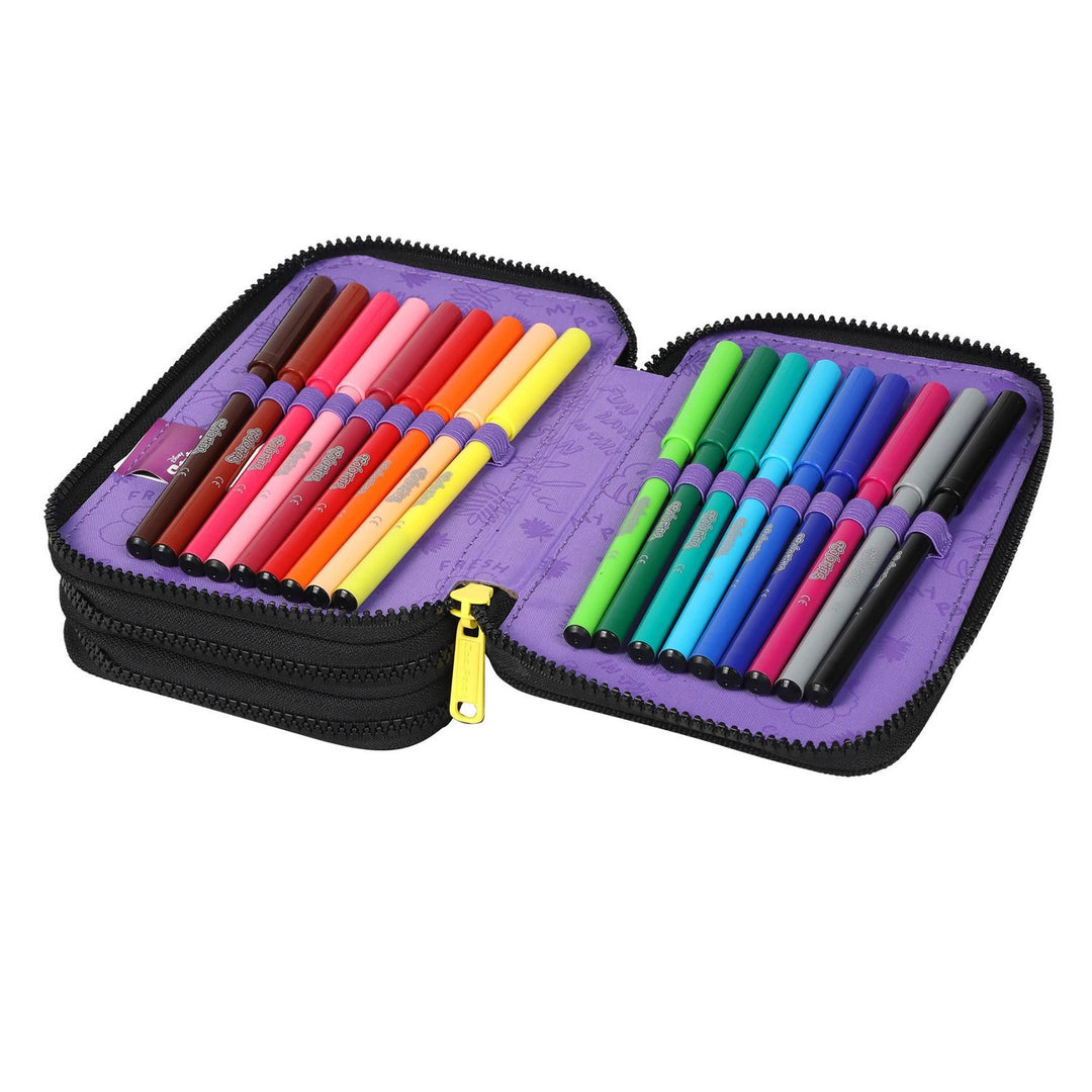 Coolpack Jerry DISNEY STITCH 19 L school backpack black + CoolPack three-compartment pencil case with accessories JUMPER 3 STITCH