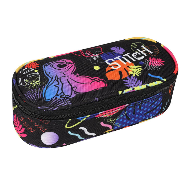 Coolpack Jerry DISNEY STITCH 19 L school backpack black + CoolPack Campus Disney Stitch oval school pencil case F062886