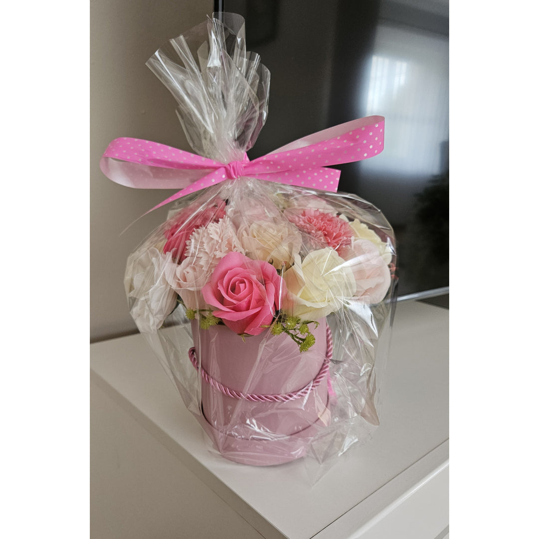 Damich Luxury Soap Flowerbox Pink Gift Roses Scented Artificial Flowers Long Lasting Realistic Bouquet for Birthday Wedding Anniversary Valentines Mothers Day Home Décor