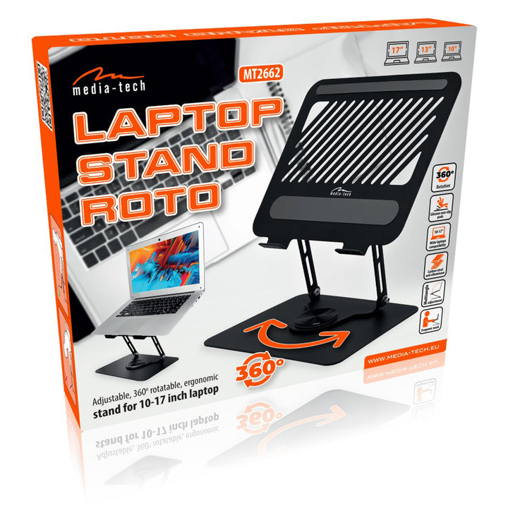 Adjustable, swivel, ergonomic laptop stand 10-17, Media-Tech MT2662