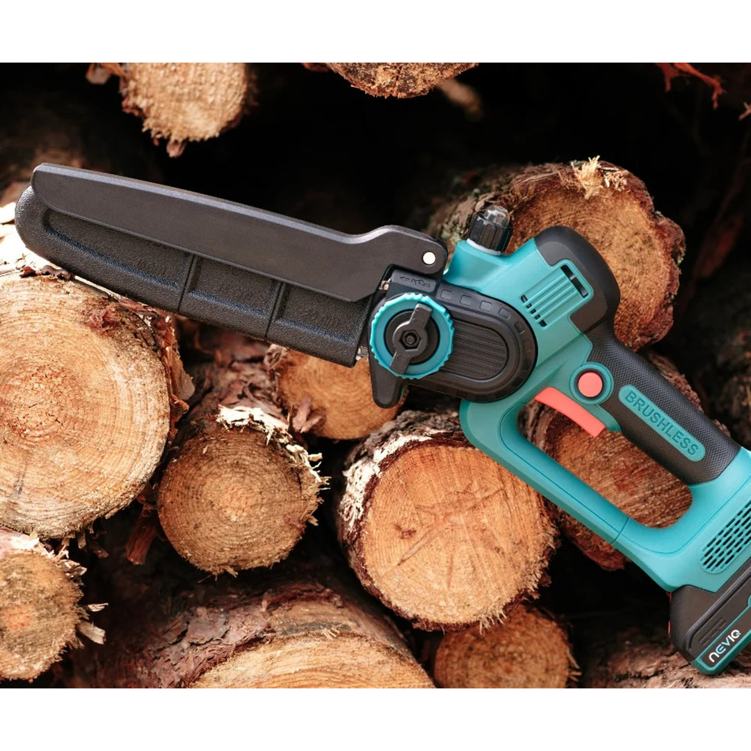 Sábh slabhrach gan sreang NEVIQ, barra 8'', 500W, mótar gan scuab, LX8303