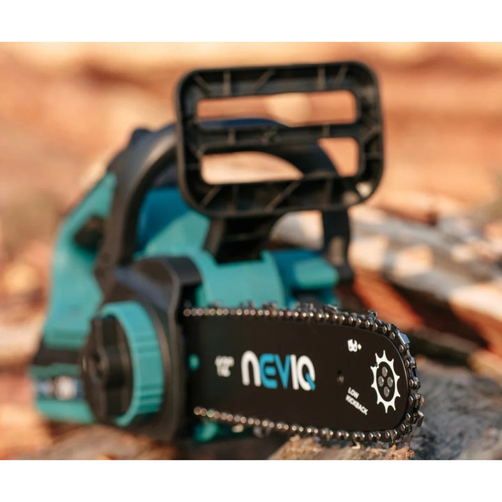 Sábh slabhrach gan sreang NEVIQ, barra 12'', 1000W, mótar gan scuab, L12302