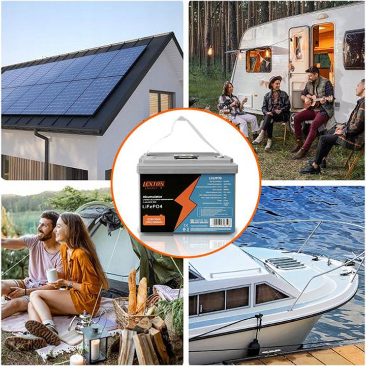 Ceallraí litiam-iarann-fosfáit LiFePo4 Lexton, le BMS, 12.8V, 70Ah, LXLFP70