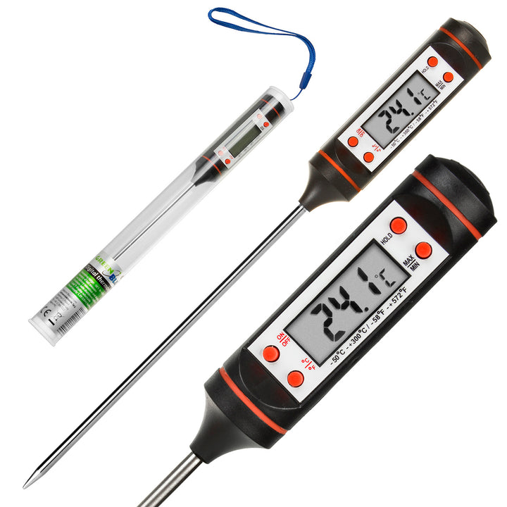 Food thermometer/probe, GreenBlue, probe length 15 cm, temp. range -50°C to +300°C., accuracy 0.1°C, GB178, 3 pcs.
