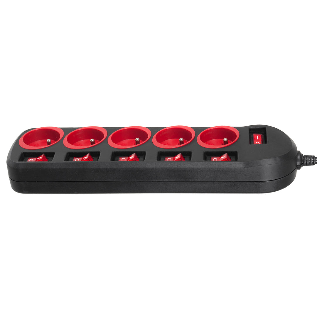 Stiall chumhachta Maclean, corda síneadh 5 asraon, le lasca, 250VAC/10A, 1.5m, MCE204, 2 phíosa