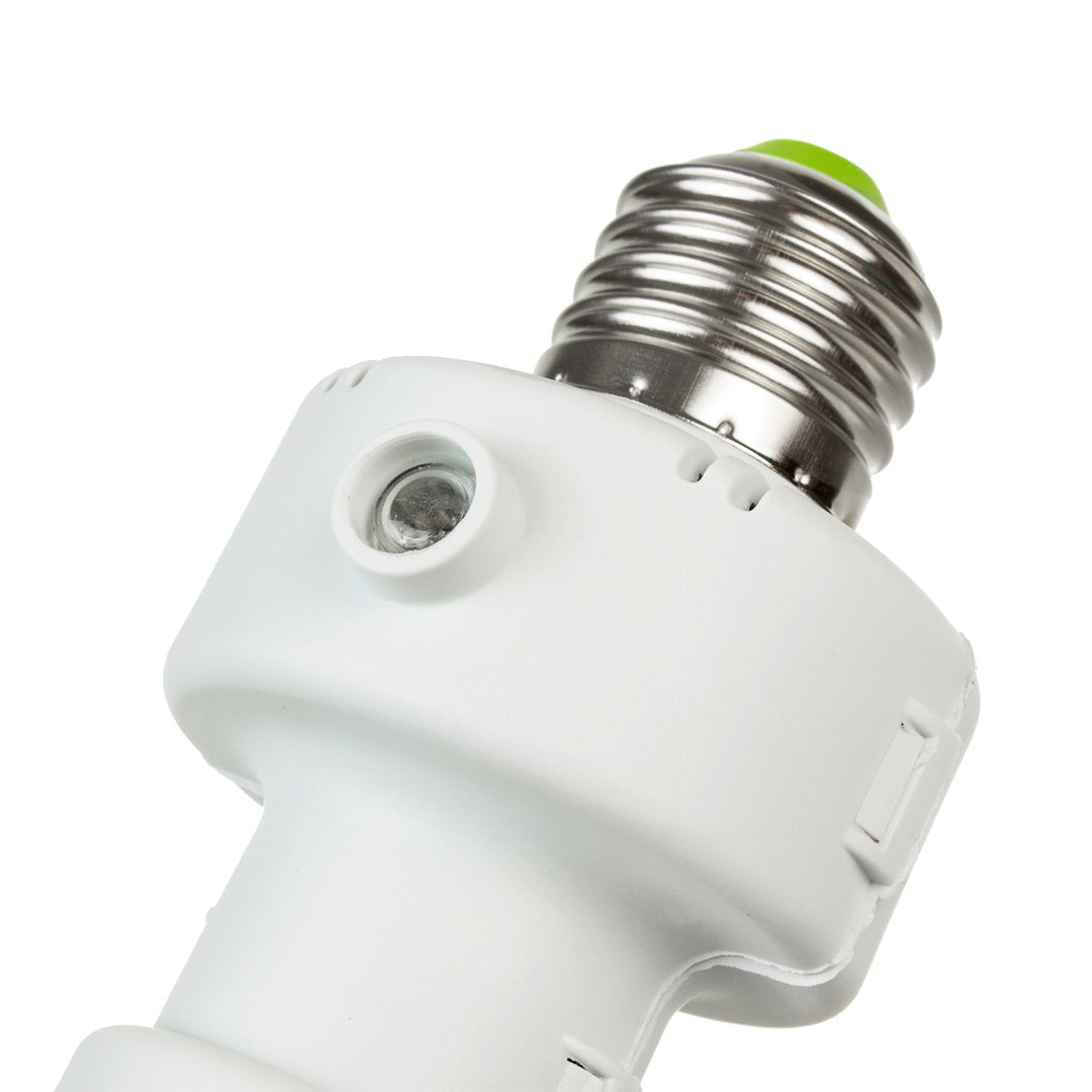 Maclean bulb holder, E27, max. 100W, with dusk sensor, timer, white color, MCE21W, 2 pieces