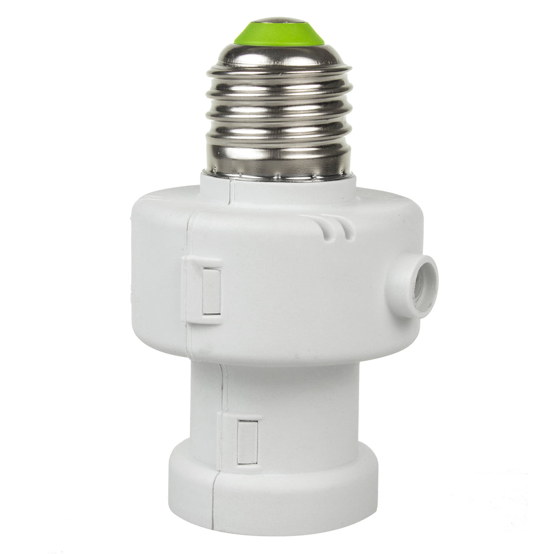 Maclean bulb holder, E27, max. 100W, with dusk sensor, timer, white color, MCE21W, 2 pieces