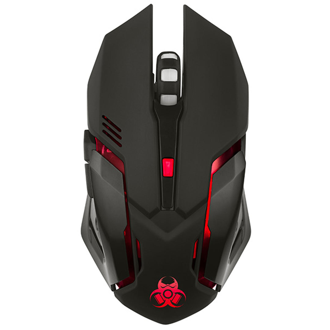 Luch cearrbhachais Tracer, gan sreang, ceallraí 500mAh, 3200 DPI, Gamezone Rocky RF Nano