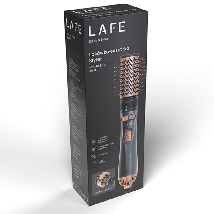 Iarann ​​rothlach cuartha-thriomúcháin LAFE, 2 luas, 3 leibhéal teochta, ianú, 1200W, Stíl Sleek and Shine