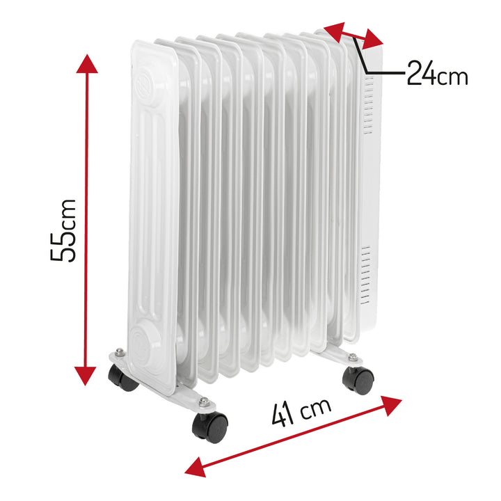 Adler oil heater, 9 ribs, power 2000W, 3 heating levels, white, AD 7816